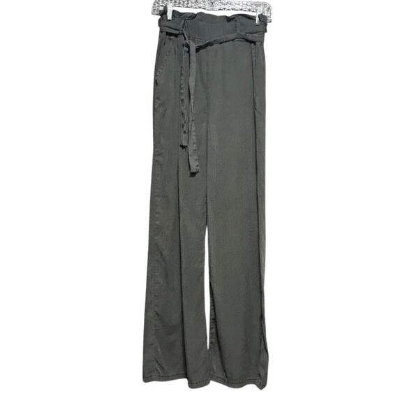 Thread And Supply Pants - Thread And Supply Pants Sz M Wide Leg Olive Green Bag Waist Lagenlook Lyocell